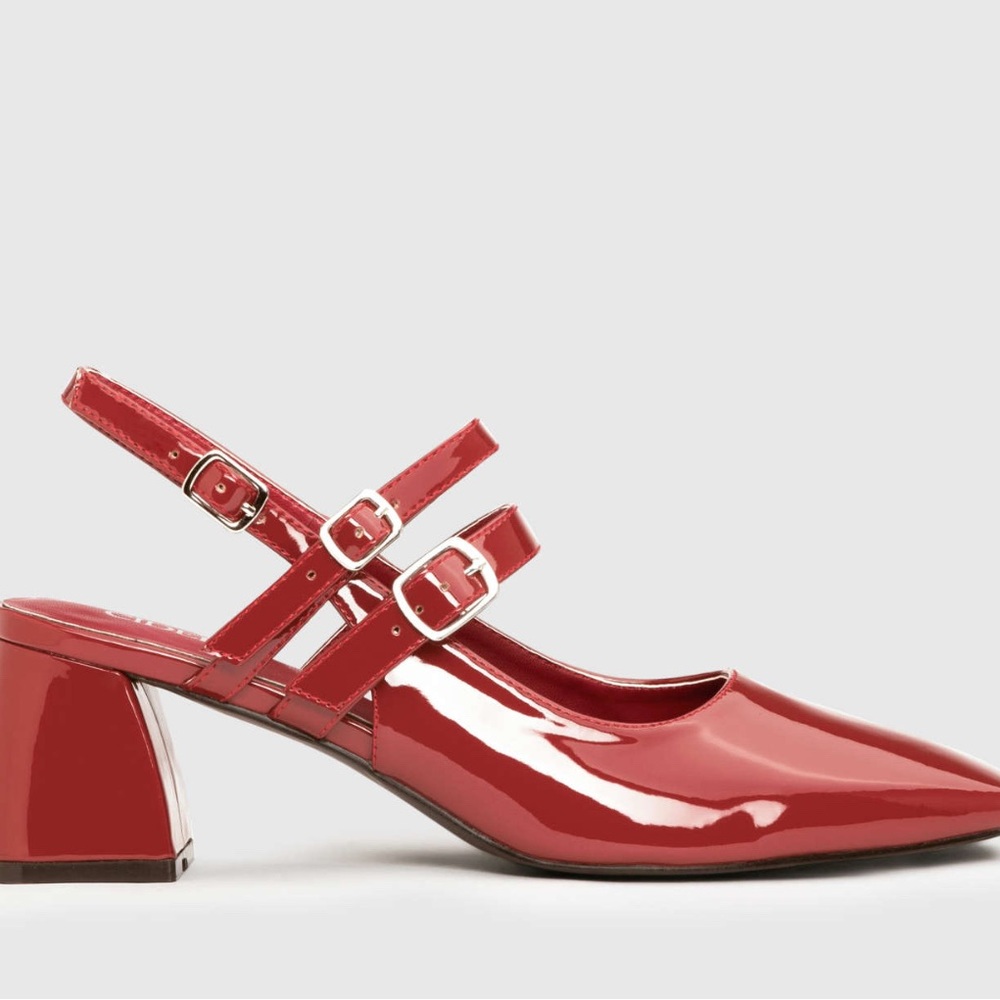 Cider Glossy Red Slingback Heels